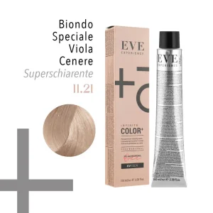 EVE Experience Infinite Color+ Colorazione Permanente in Crema Superschiarente – 11.21 Biondo Speciale Viola Cenere 100 ml – FarmaVita