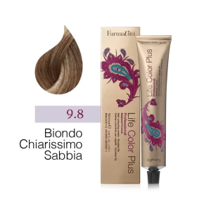 FarmaVita – Life Color Plus Professional – Crema Colorante per Capelli – 9.8 Biondo Chiarissimo Sabbia – 100 ml