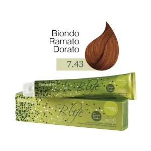 Farmavita – B.Life Color – Senza Ammoniaca – Crema Colorante per Capelli – 7.43 Biondo Ramato Dorato – 100 ml