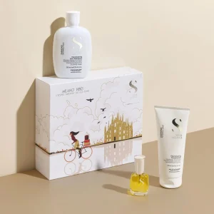 Alfaparf semi di lino diamond holiday kit shampoo 250 ml – conditioner 200 ml – cristalli 15 ml
