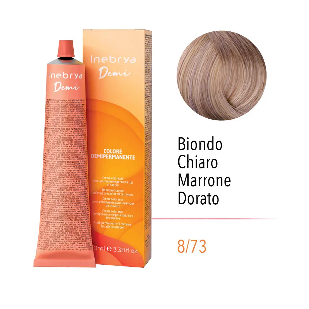 Inebrya Demi-Permanent Color – 8/73 Biondo Chiaro Marrone Dorato – 100 ml - immagine 2